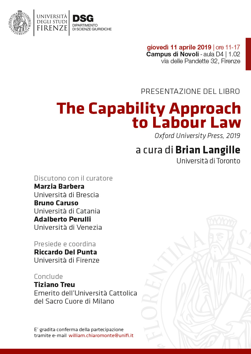 The Capability Approach to Labour Law_locandina